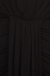 Plus Size Lovely Draped Dip Hem Black Maxi Dress