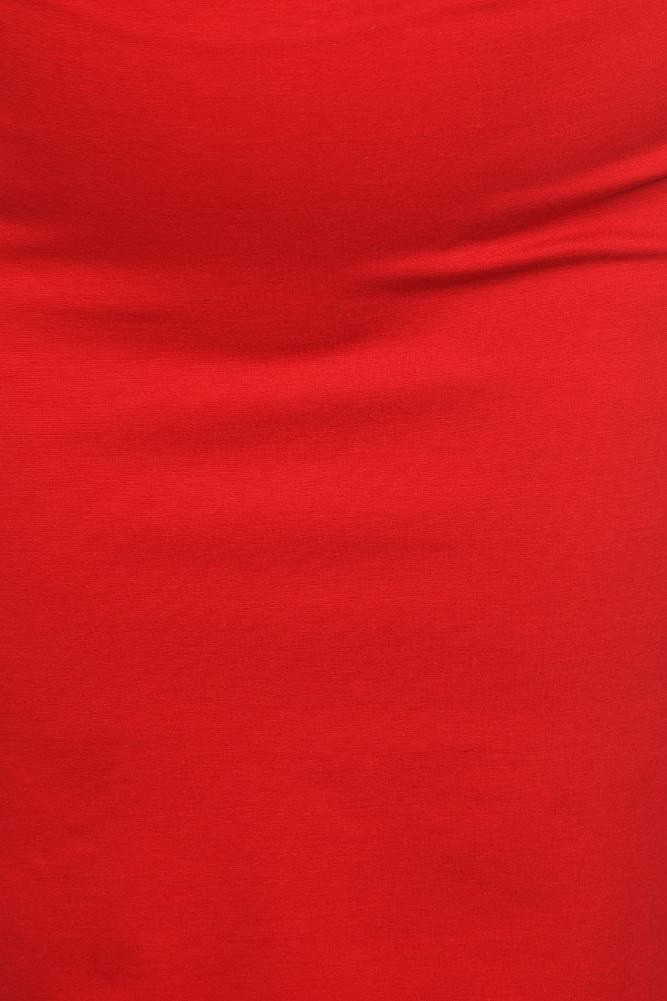 Plus Size Sizzling Sleek Red Midi Skirt