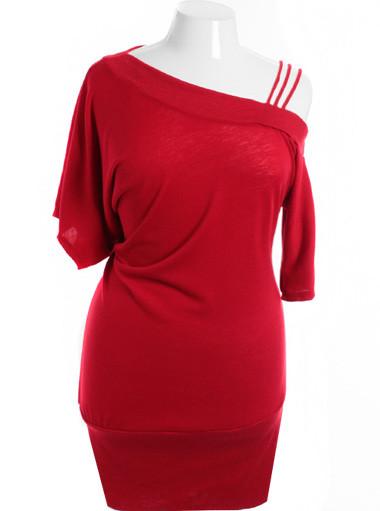 Plus Size Off Shoulder Designer Series Red Dress