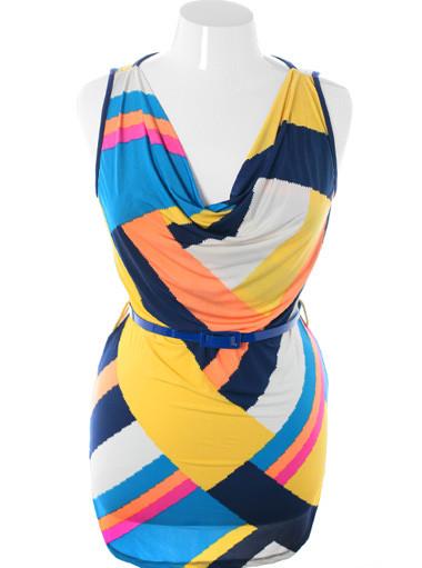 Plus Size Ravishing Colorful Blue Tank Dress