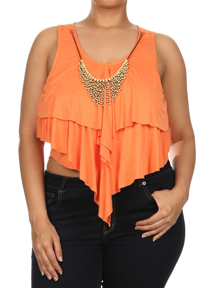 Plus Size Sweet Thing Orange Crop Top