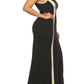 Plus Size Glam Beauty Gold Trim Maxi Dress