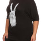 Plus Size For Peace Dolman Sleeves Graphic Top
