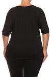 Plus Size For Peace Dolman Sleeves Graphic Top