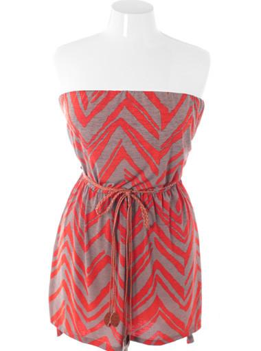 Plus Size Summer Trendy Belted Pink Tube Dress