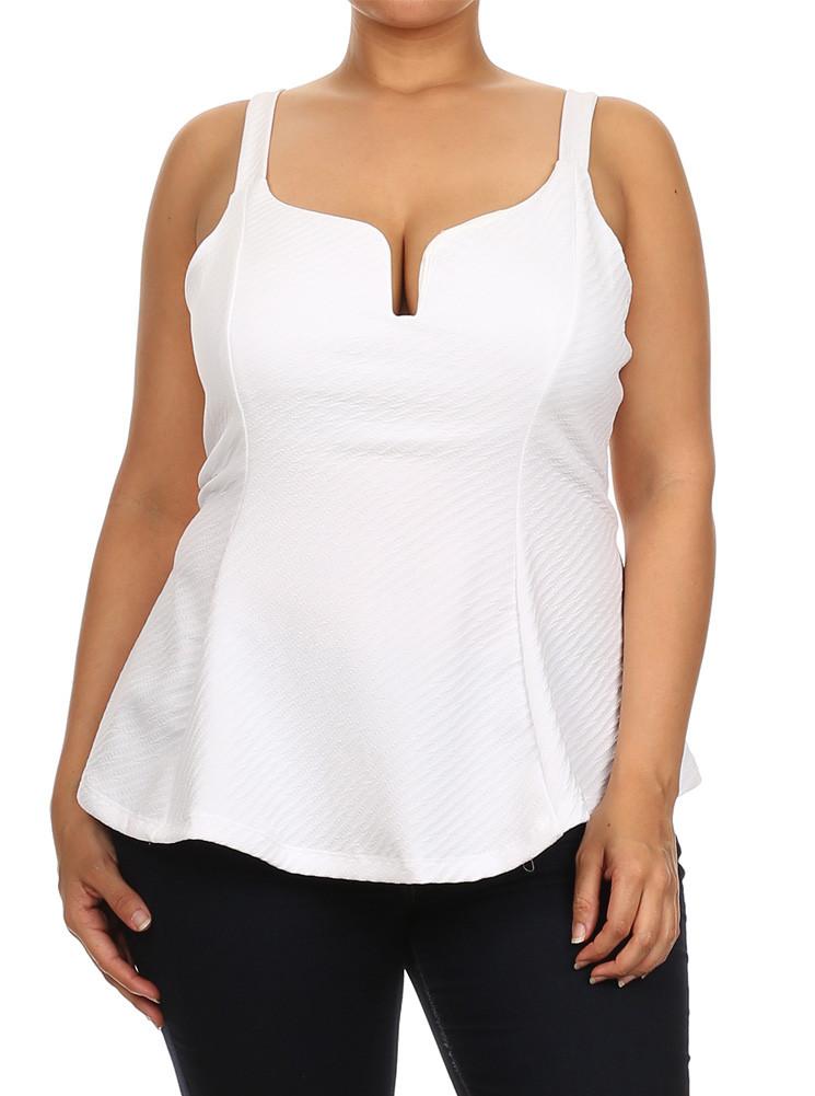 Plus Size Sexy Flare White Top