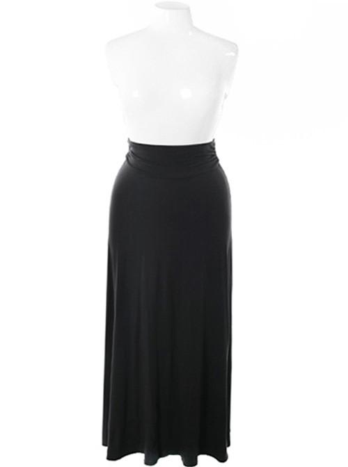 Plus Size Gorgeous Flowing Black Maxi Skirt