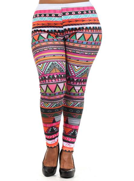 Plus Size Sexy Aztec Print Leggings