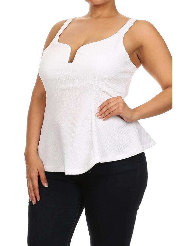 Plus Size Sexy Flare White Top