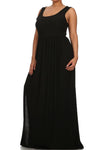 Plus Size Pier Days High Slit Black Maxi Dress