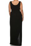 Plus Size Pier Days High Slit Black Maxi Dress