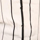 Plus Size Sleeveless Stripe Button Up White Blouse
