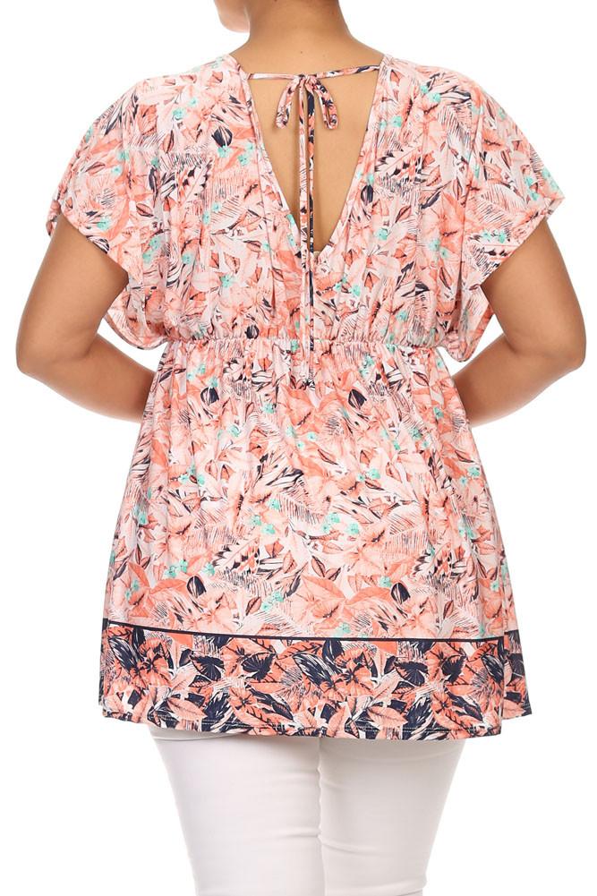 Plus Size Summer Breeze Flower Pink Top [SALE]