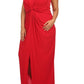 Plus Size Memorable Drapey Knot Front Red Maxi Dress