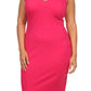 Plus Size Glamorous Midi Pink Dress