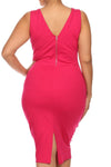 Plus Size Glamorous Midi Pink Dress