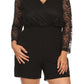 Plus Size Lace Embrace Surplice Romper