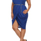 Plus Size Glamour Gilded Belt Bubble Blue Dress