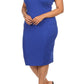 Plus Size Glamorous Midi Blue Dress