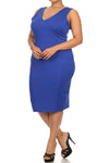 Plus Size Glamorous Midi Blue Dress