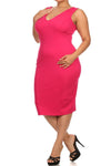 Plus Size Glamorous Midi Pink Dress