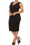 Plus Size Glamorous Midi Black Dress