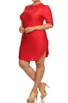 Plus Size Silky Fabulous Red Tunic Dress