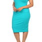 Plus Size Glamorous Midi Teal Dress