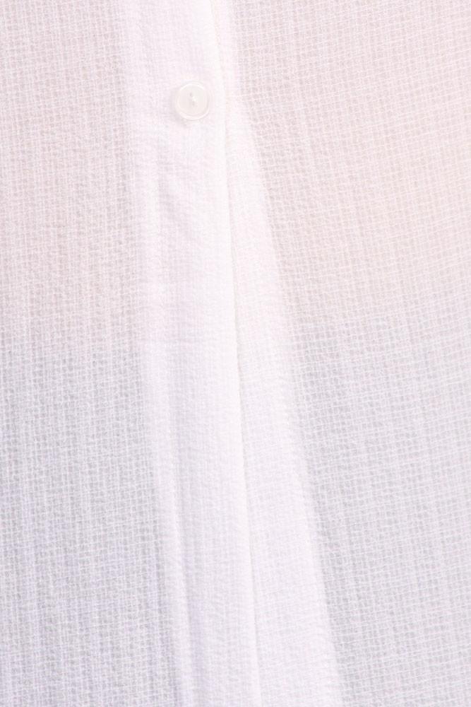 Plus Size Mod Button Up Sheer White Maxi Dress