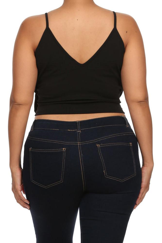 Plus Size Sweetheart Midriff Cut Out Crop Top