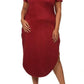 Plus Size Suede Sexy Open Side Midi Dress
