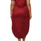 Plus Size Suede Sexy Open Side Midi Dress
