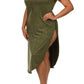 Plus Size Suede Sexy Open Side Midi Dress