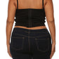 Plus Size Wild Heart Snake Print Leather Crop Top