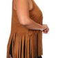 Plus Size Fringe Obsession Suede Brown Tank