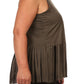 Plus Size Fringe Obsession Suede Olive Tank