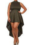 Plus Size Polished Dip Hem Dress