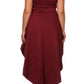 Plus Size Polished Dip Hem Burgundy Dress