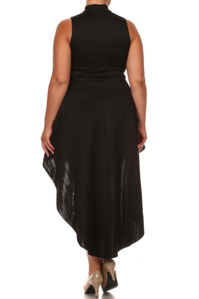 Plus Size Polished Dip Hem Dress