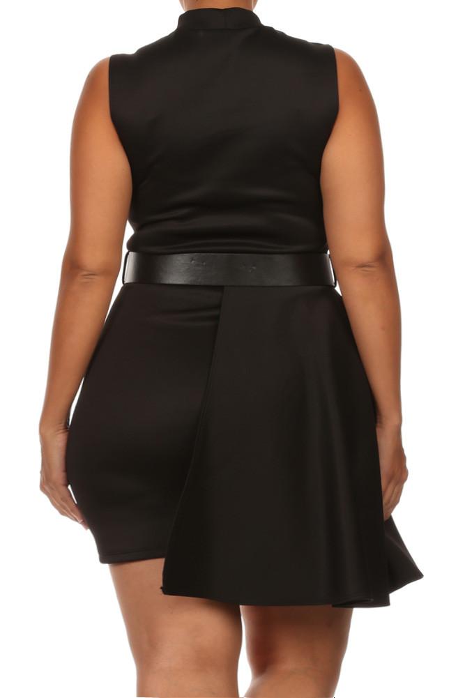 Plus Size Forever Young Cut Out Neckline Black Dress