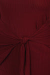 Plus Size Bow Knot Ribbed Midi Dress