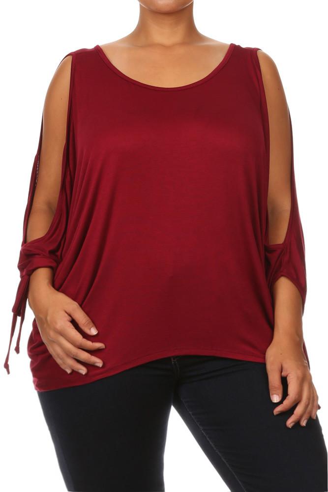 Plus Size Sexy Boxy Dolman Sleeves Top