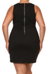 Plus Size Strappy Diamond Neckline Dress