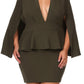 Plus Size Kim K Cape Peplum Dress