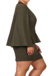 Plus Size Kim K Cape Peplum Dress