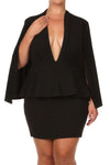 Plus Size Kim K Cape Peplum Dress