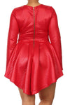 Plus Size Diamond Gal Faux Leather Skater Dress