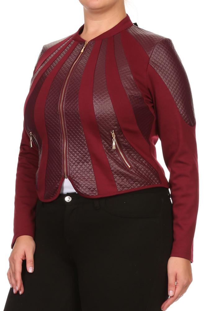 Plus Size Leather Persuasion Zipper Jacket