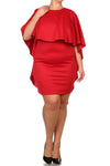 Plus Size Lavish Caped Layered Dress