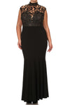 Plus Size Romantic Sequin Lace Fishtail HemMaxi Dress